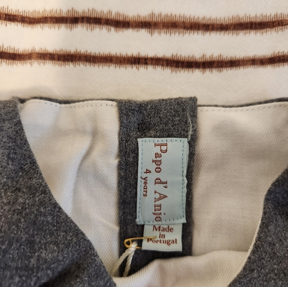 Papo d'Anjo Grey Flannel Fitted Dress NWT - Picture 4 of 8